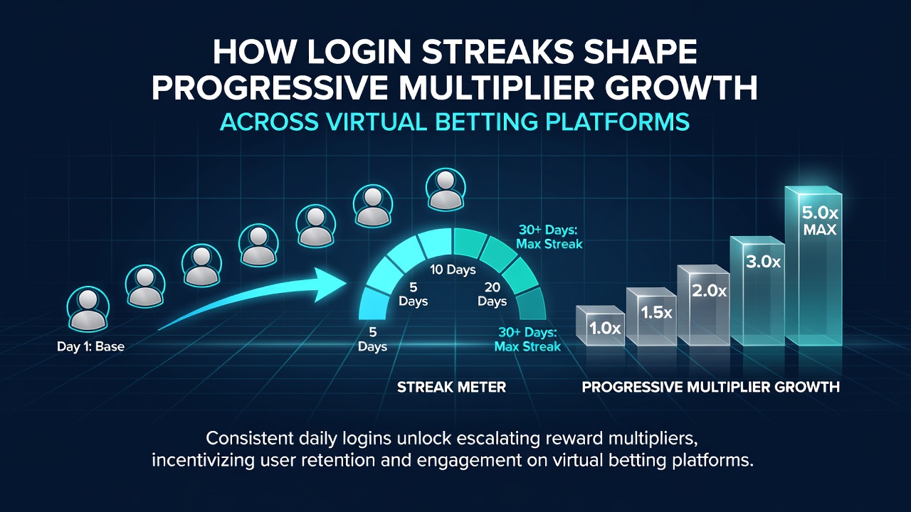 Chart illustrating multiplier scaling based on consecutive login days in betting applications