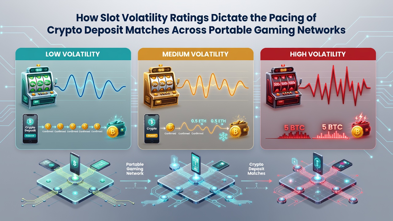 Mobile screen showing volatility meter influencing crypto match unlock sequence